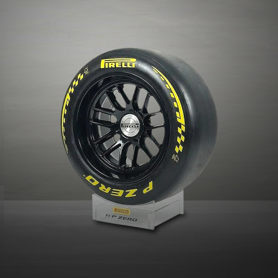 Pirelli tyre replica on stand