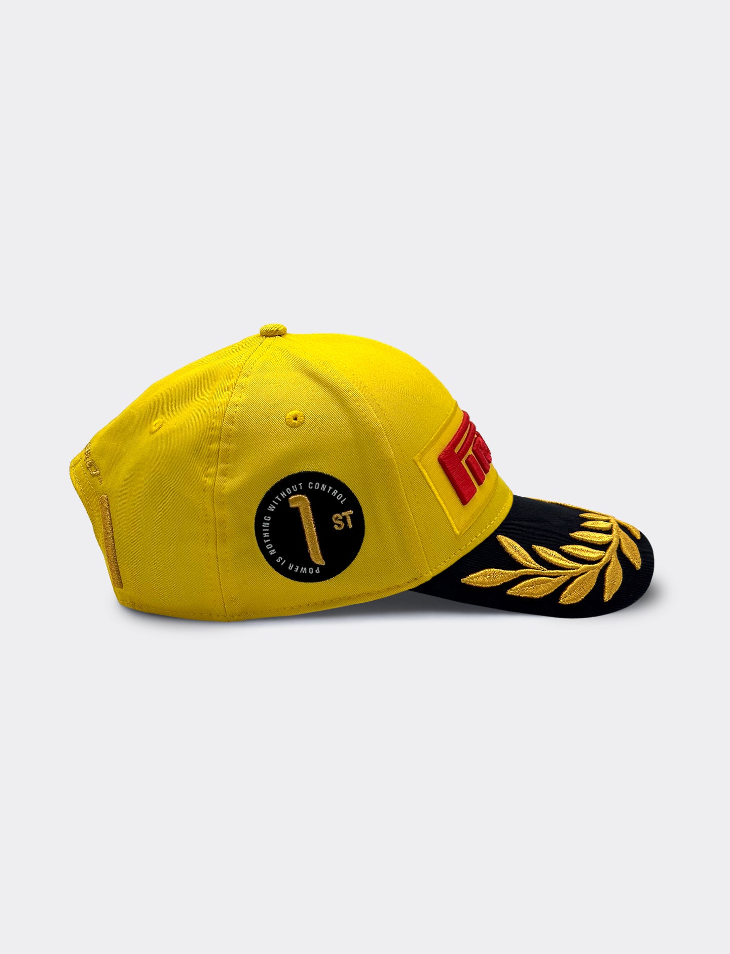 Yellow Pirelli Podium Cap on a white background