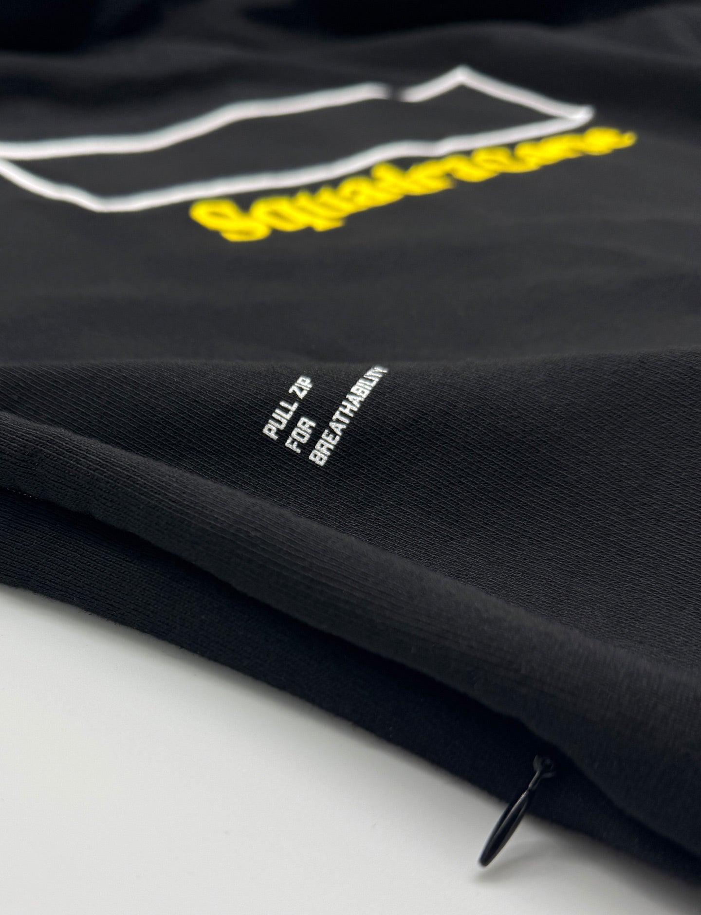 Black sweatshirt with arm zippers