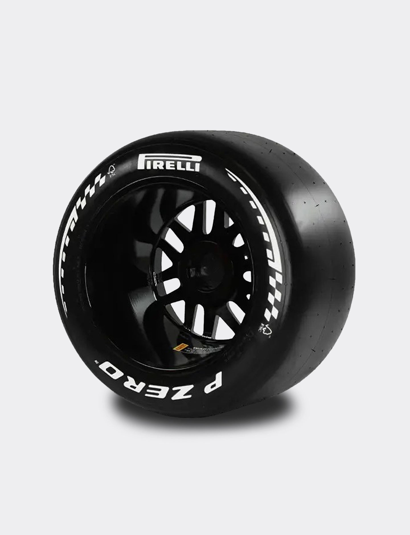 Pirelli tyre on gray background